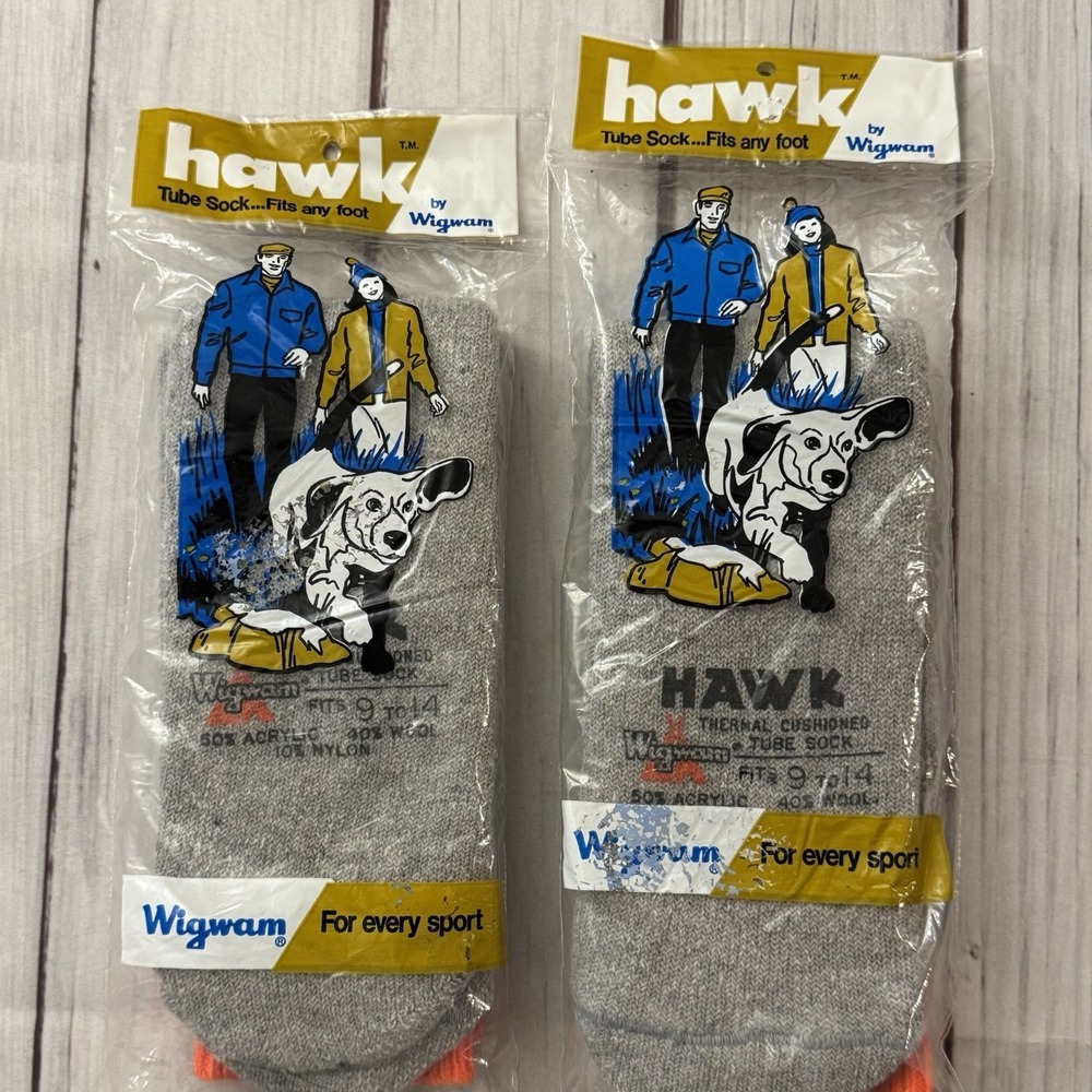Vintage Wigwam Hawk Thermal Tube Socks Wool Acrylic Blend Mens Size 9 To 14 Lot
